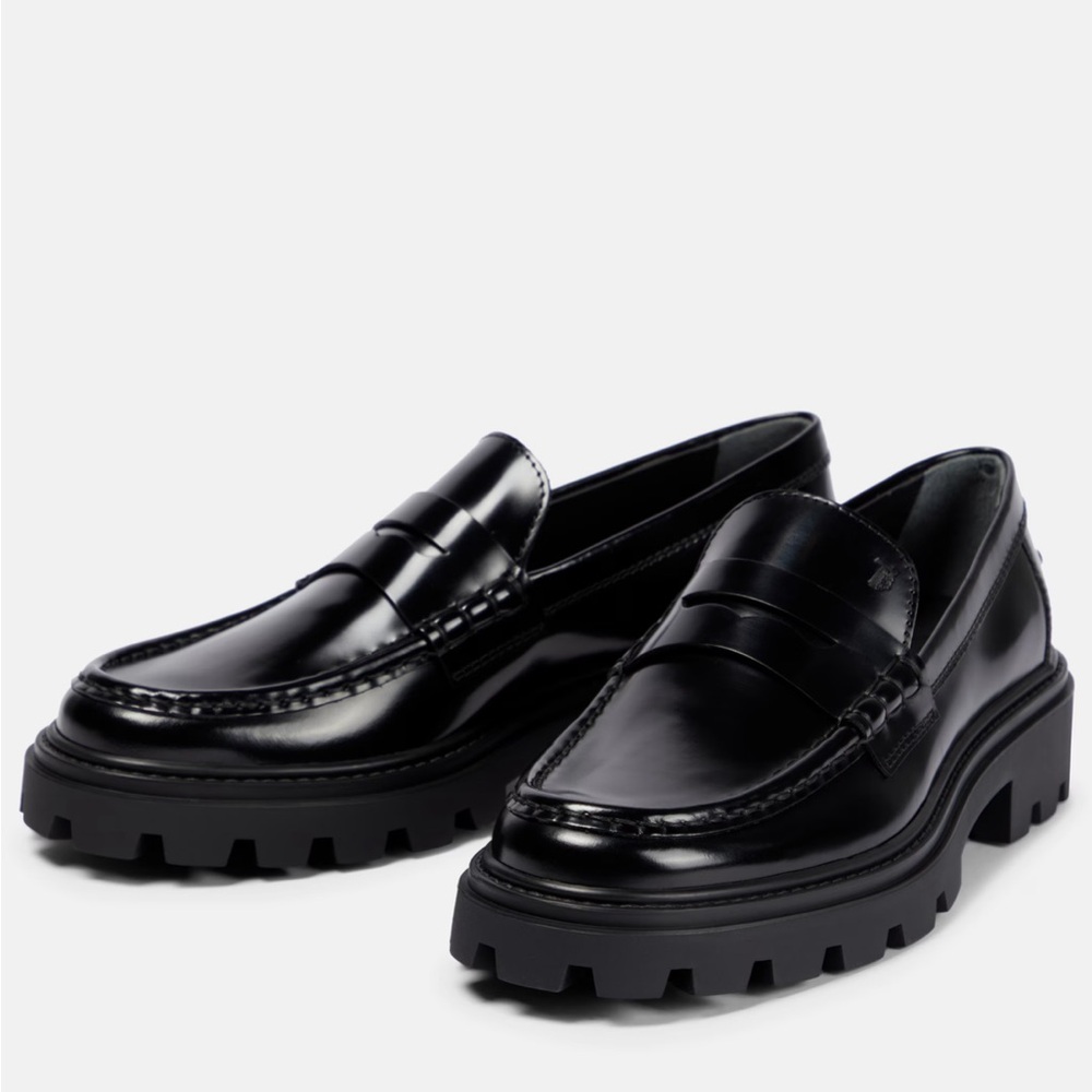 NIB Tod’s Gomna Pesante glossed leather loafers moccasins - Picture 3 of 15